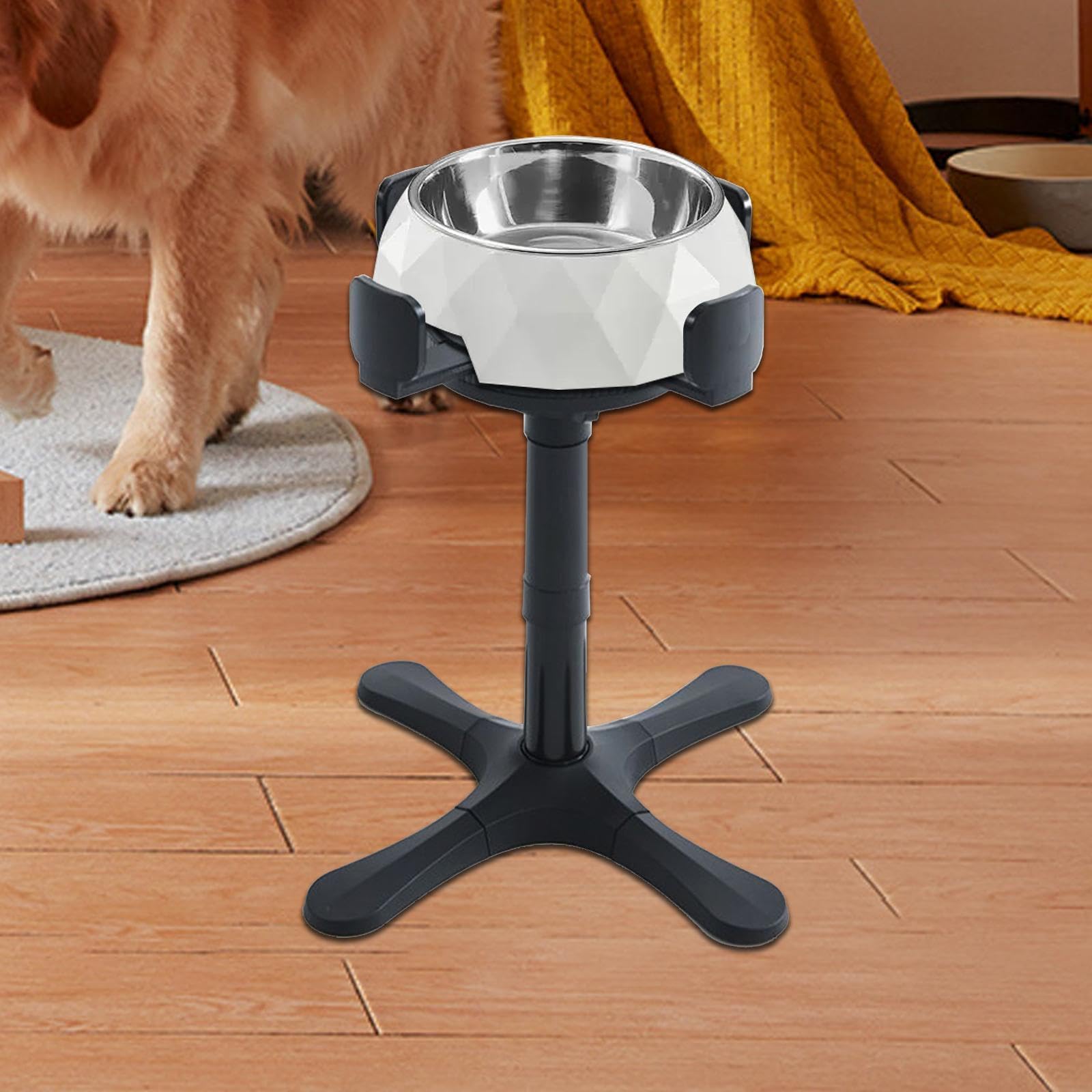 Cuenco Elevado para Perros con Soporte Regulable en Altura Y Ancho, Ideal para Razas Grandes, Medianas Y Pequeñas, 1 PC
