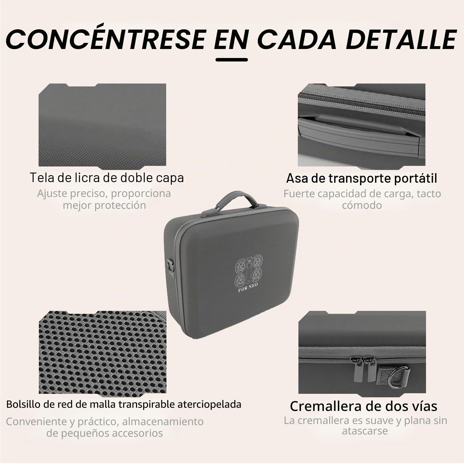 Paquete de Viaje Drones para compatible con DJI Neo,Estuche de Transporte Rígido Impermeable compatible con DJI Neo Fly More Combo,Bolso Portátil, Bolsa Protectora Portátil de PU,para Dron Accesorio
