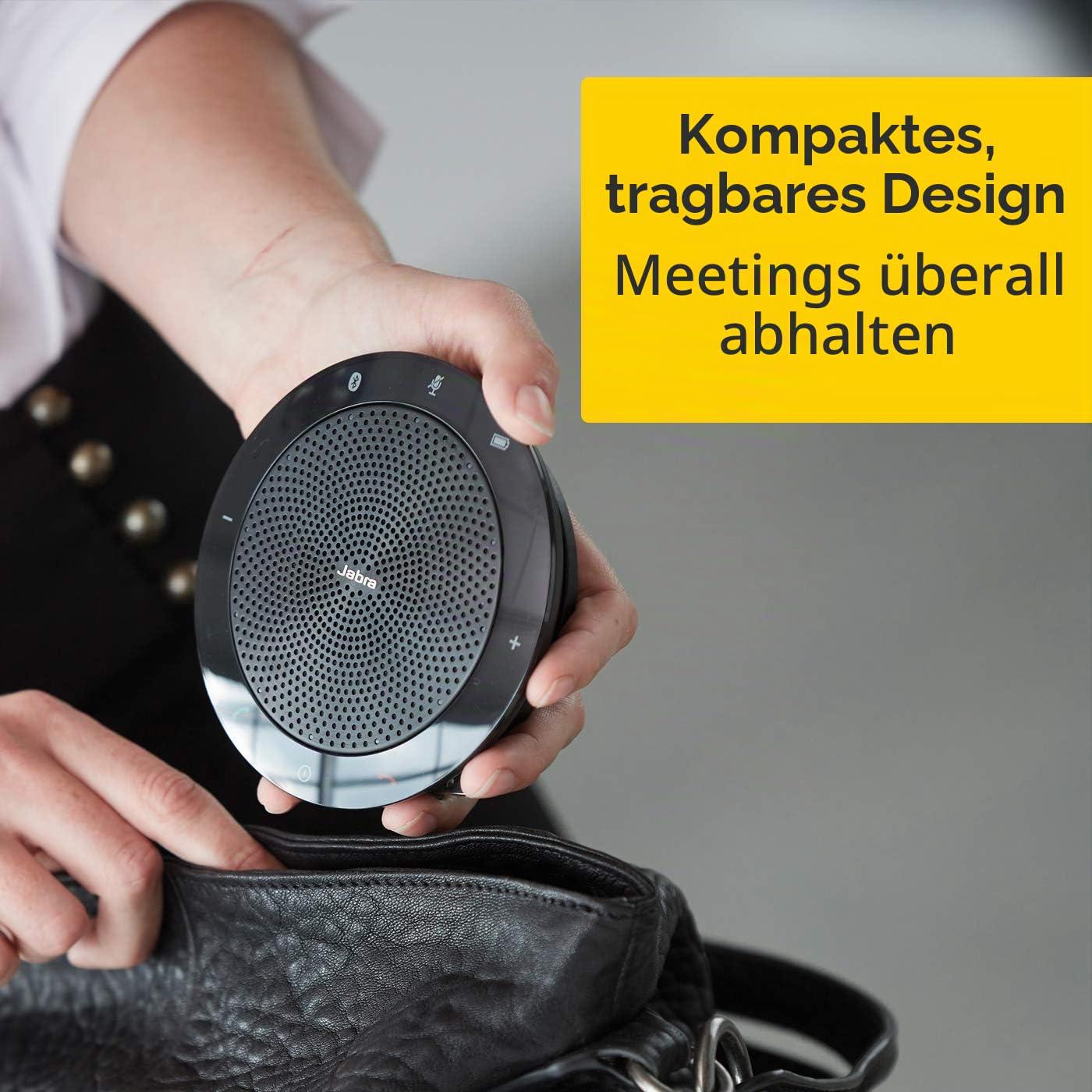 Jabra 7410-109 Speak 410 Konferenzlautsprecher – Microsoft zertifizierter tragbarer Lautsprecher mit USB-Anschluss – Plug-and-Play Installation