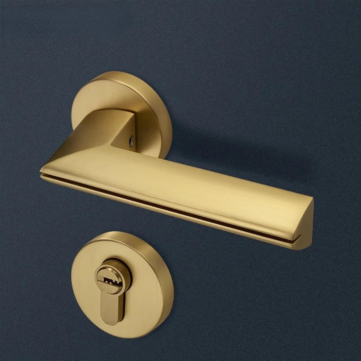 Bedroom Door Lock Brushed Brass Modern Lock Household Door Handle Golden Bedroom Door Handle with Lock Mortise Door Lock 1Pcs(Door Locks TOILET-72MM)