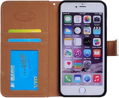 Miniatura 5 de Bcov - Funda para iPhone 7 Plus, iPhone 8 Plus, diseño circular de colores magníficos con tarjetero y función atril para iPhone 7 PlusiPhone 8 Plus