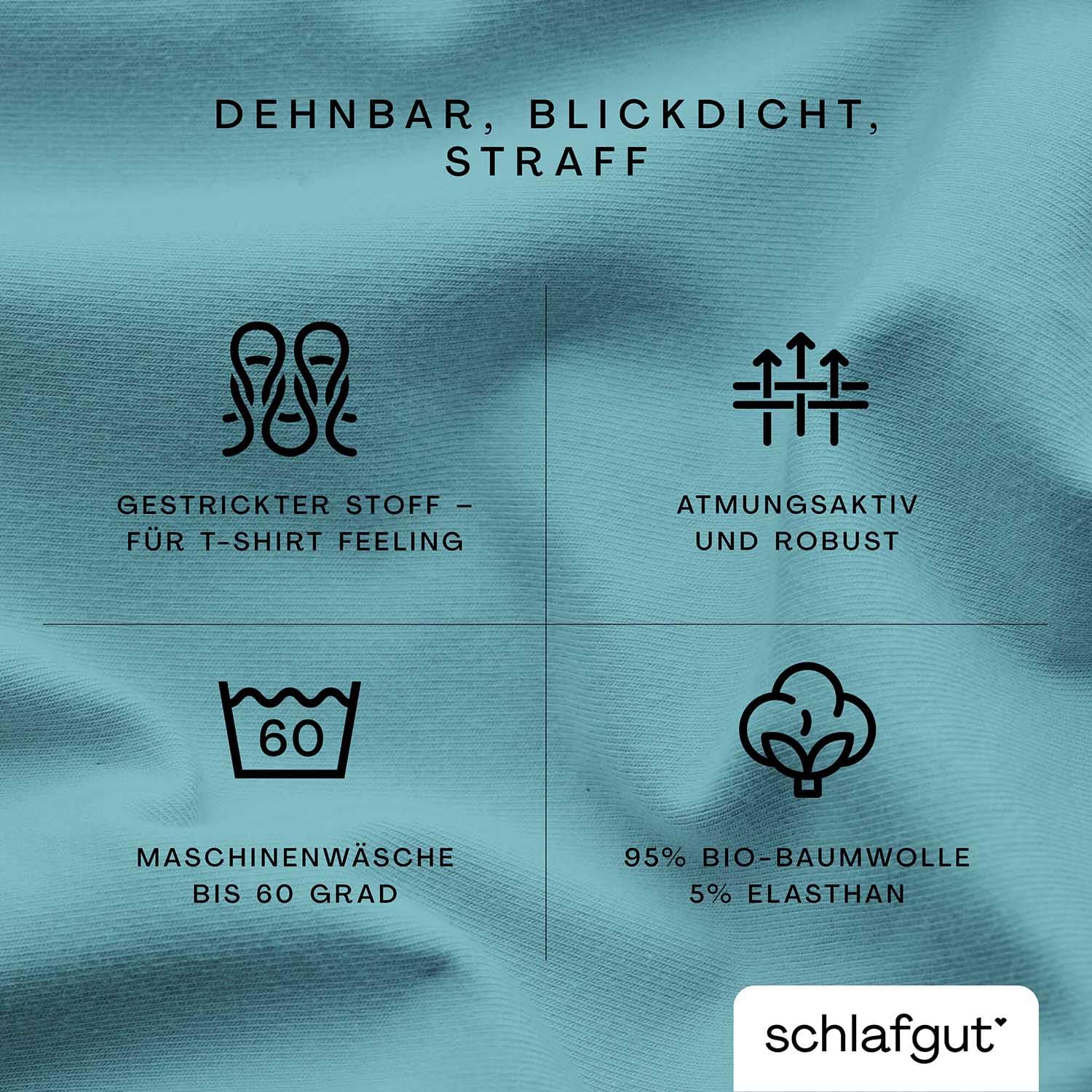 schlafgut Pure Topper Spannbettlaken 120x200 cm Bio-Baumwolle, Petrol Mid