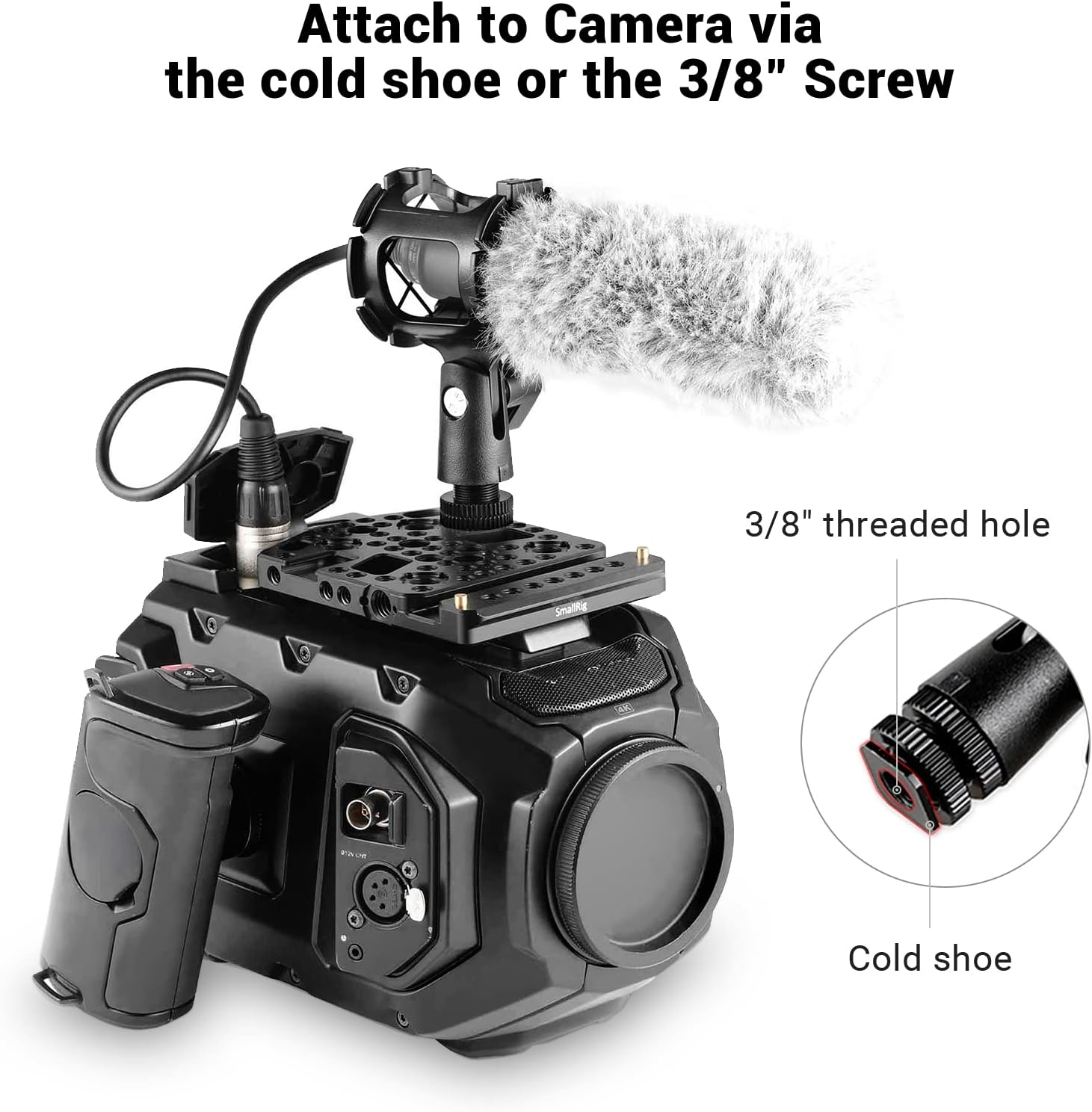 SmallRig Microphone Shock Mount with Cold Shoe Pinch for Camera Shoes and Boompoles 1859