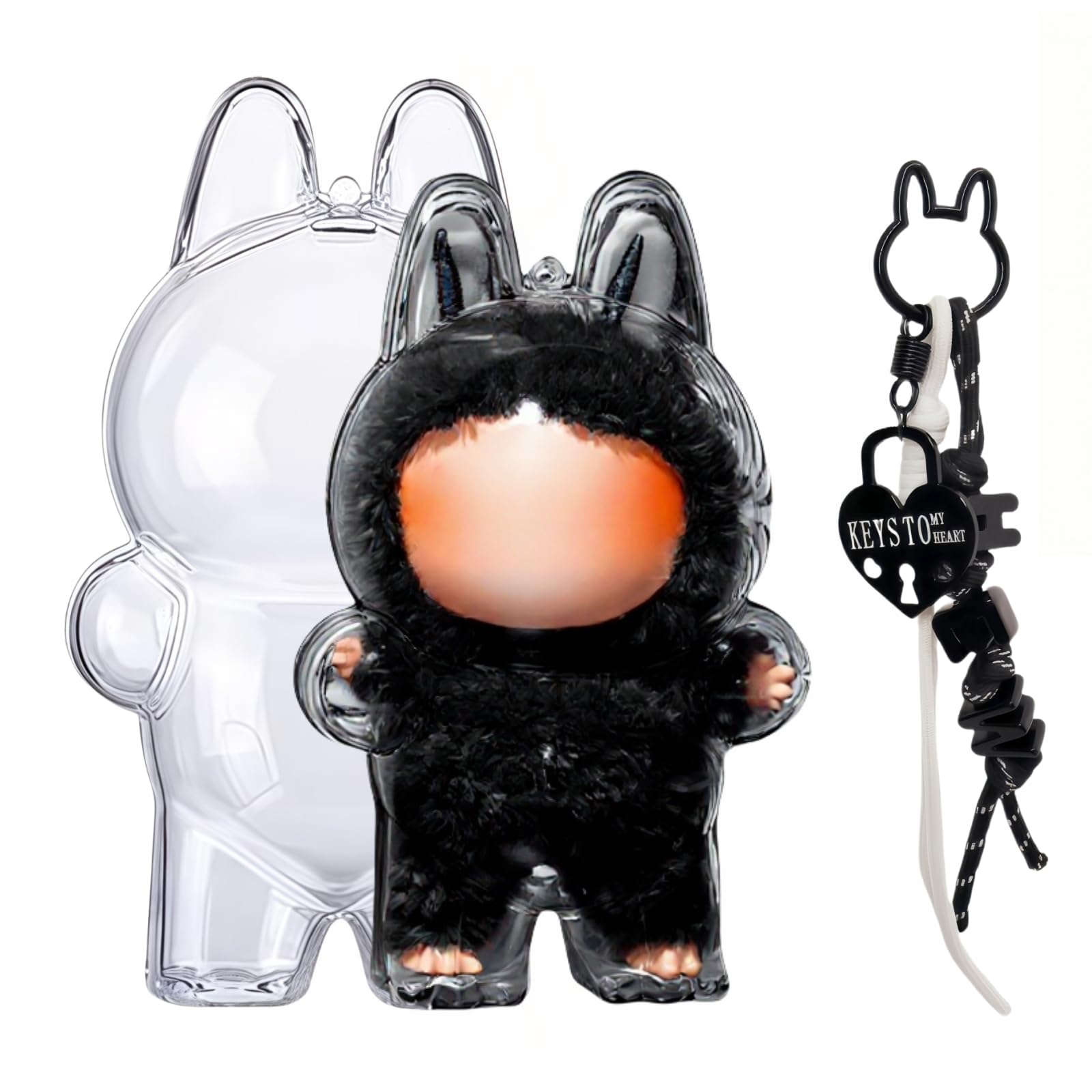 Amazon.co.jp: 多彩な色 LABUBU 専用 ケース 対応 (立つ姿) クリア