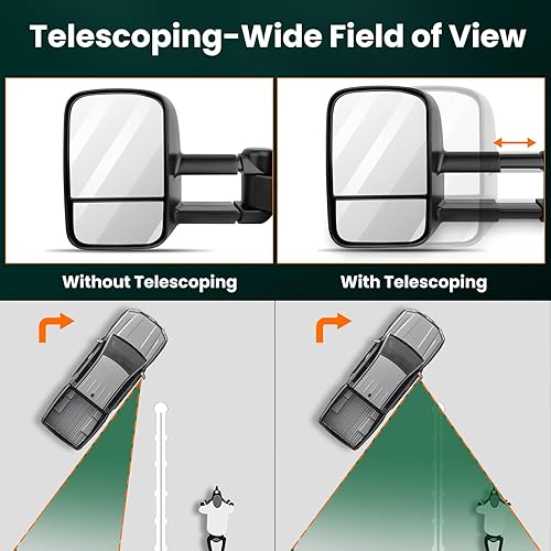 Miniatura 3 de Espejo lateral para ChevyGMC SilveradoSierra 2007-2013, espejo de tracción manual (modelos 0809101112), compatible con 62077-78g (solo para 07New