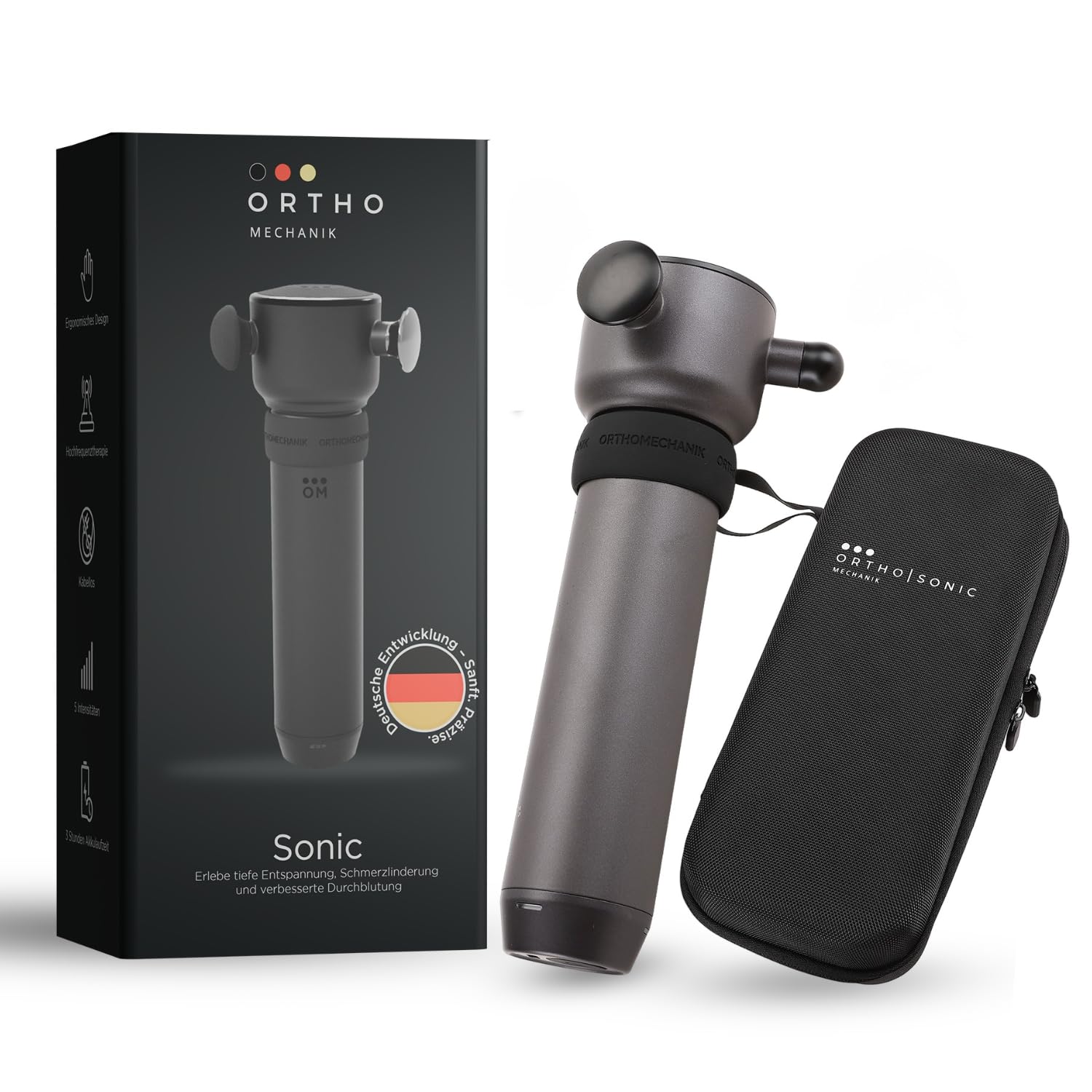 OrthoMechanik Sonic – Schallwellen-Massagegerät 7000 U/min | Sanft, aber tiefenwirksam – Alternative zur Massagepistole