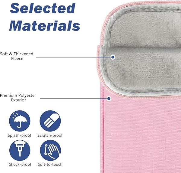 Dadanism 6-7 Inch Universal Padded Sleeve for 7" Colorsoft Signature Edition eReader 2024 and 6" eReader Book, Protective Sleeve Pouch Bag Carrying Case for Kobo E-Reader, Flowers Pink - 3