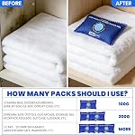 FURWEY Pack of 12 refillable desiccant bags for storage, 100g reusable dehumidifier bag for cupboards, cars, storage bins and safe