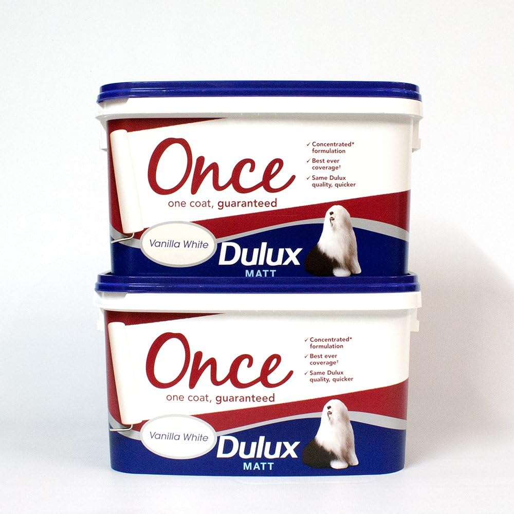Dulux Once Matt Emulsion Vanilla White 2 x 2.5 L Value