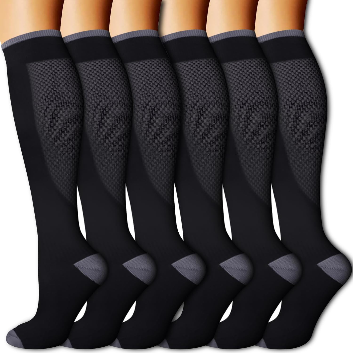 Gcbiger Unisex Assorted-1 Compression Socks (3 Pairs) For Men Circulation 20-30 Mmhg Medical Compression Stockings Women Nursing (, Xxl)