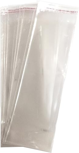 Secret for Longevity 3 x 9 pulgadas, extra largo, apto para alimentos, autoadhesivo, resellable, de plástico transparente, para celofán, regalo de