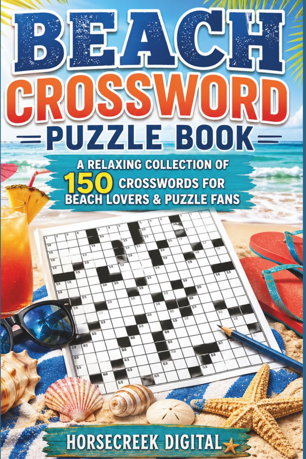 Beach Crossword Puzzle Book: A Relaxing Collection of 150 Crosswords for Beach Lovers & Puzzle Fans
