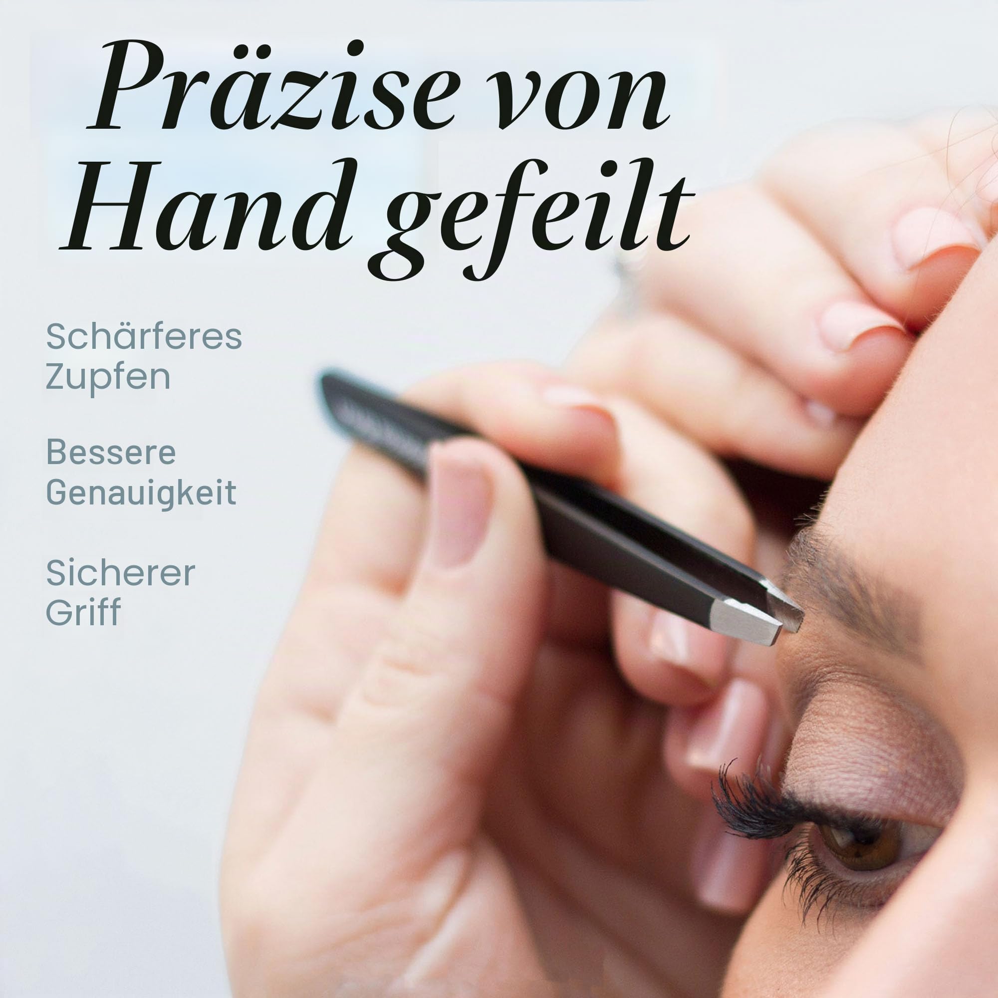 Pinzette Professionelle Tweezer Guru - Hochpräzise Edelstahl Pinzette für eingewachsene Haare, Augenbrauen trimmen, und Gesichts Haarentfernung - für Männer & Frauen
