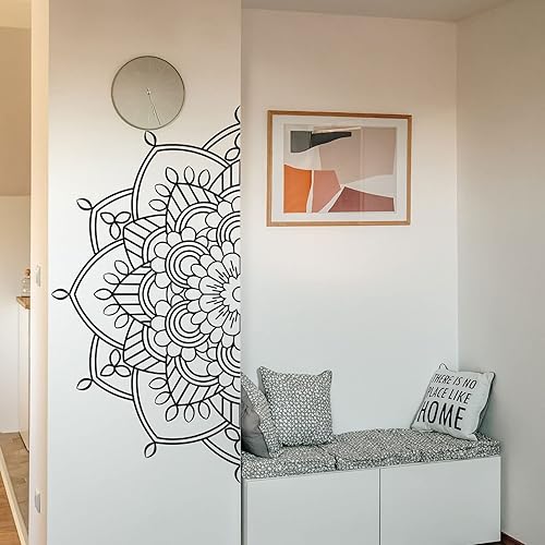 Miniatura 5 de Calcomanía de pared con diseño de mandala para dormitorio, decoración de pared, vinilo extraíble, para meditación, yoga, estudio, sala de arte,