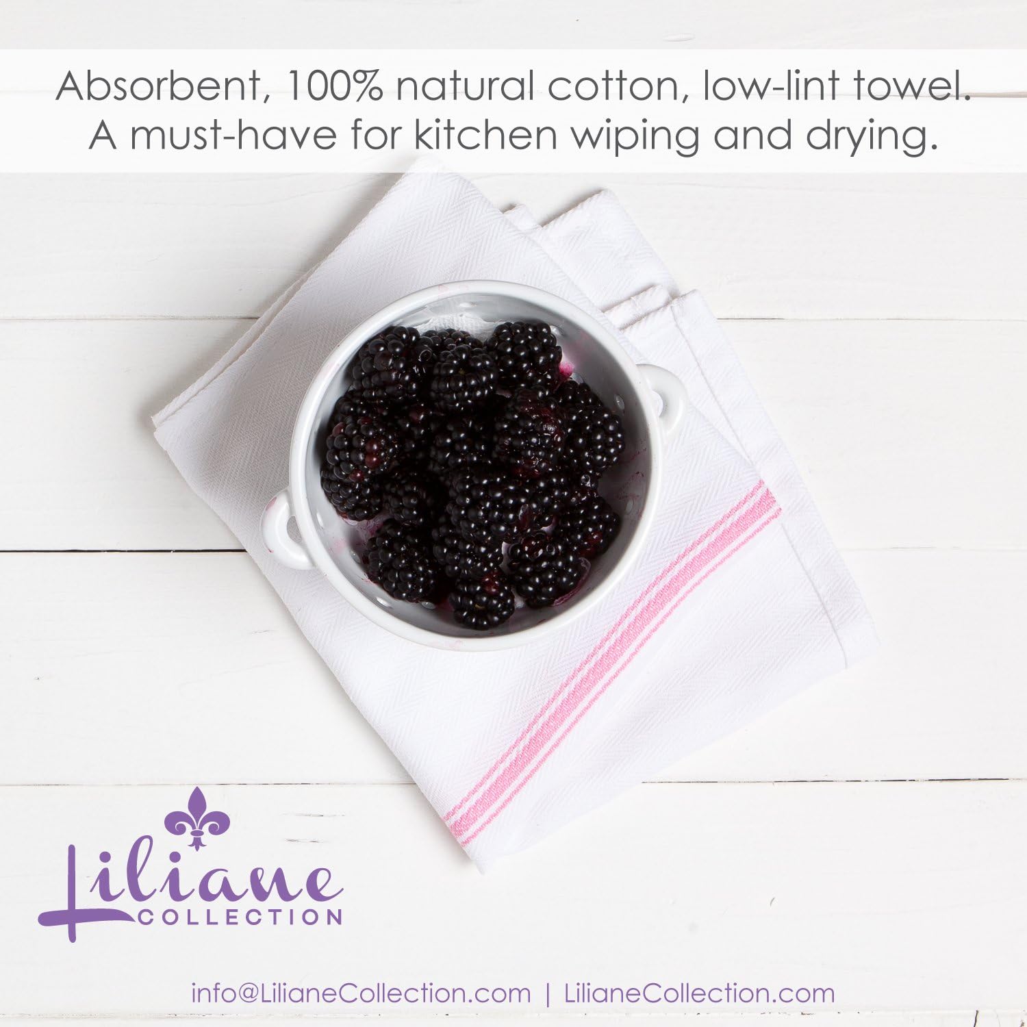 13 Pink Kitchen Dish Towels - 27" x 14" 2-ply Commercial Grade Absorbent 100% Cotton Kitchen Towels - Classic Herringbone Tea Towels