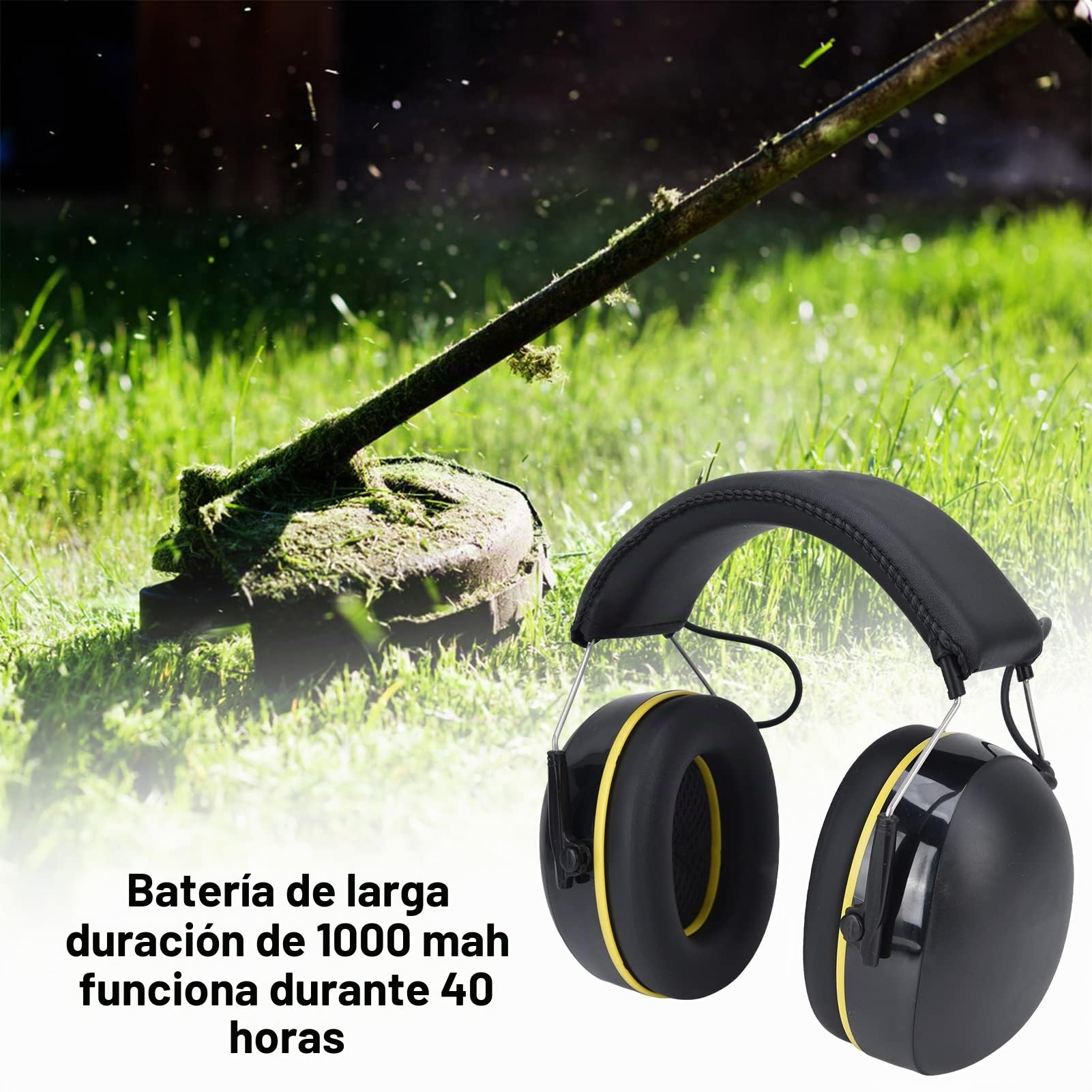 Orejeras de Protección Auditiva, Conexión Bluetooth Inalámbrica con Cancelación de Ruido Orejeras de Protección Auditiva para Tiro, Uso Industrial, Construcción, Talleres