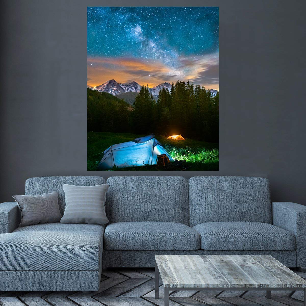 Camping Under the Milkyway - Astrophotograph, Star Wall Art, Swiss Photo Decor, Night Photograph, American Made - Photograph & Wall Mount Included