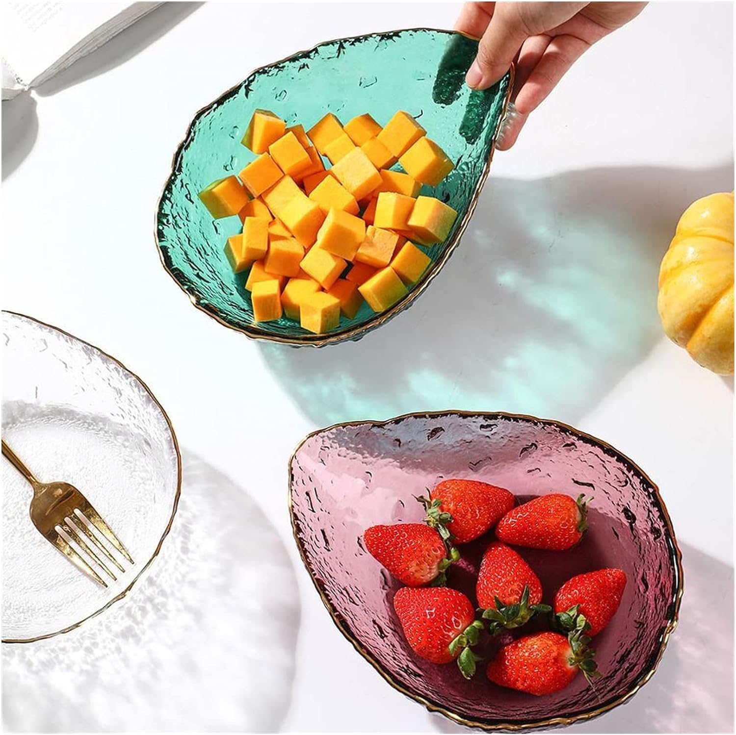 Saladiers à fruits, Bol à Dessert for salade de fruits Transparent(Gris)