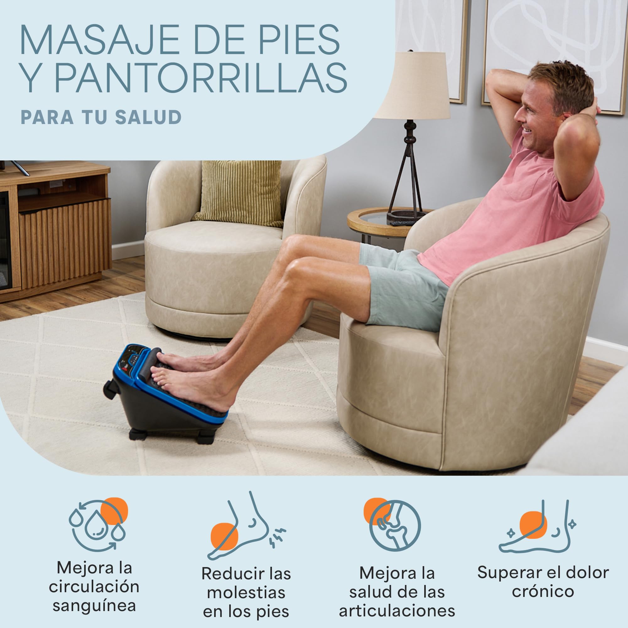 Masajeador de Pies y Pantorrillas LifePro para Neuropatía con Calor – Terapia relajante para circulación sanguínea y revitalización