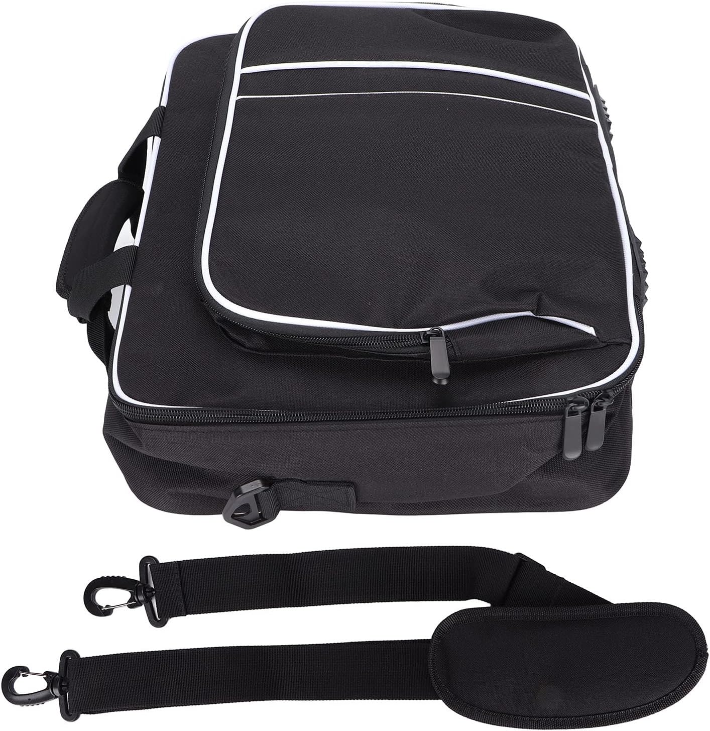 Hard Shell Console Case, Ergonomics Scratch Proof Console Storage Carrying Case for PS5 Games Controller(White Black)