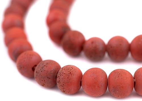 Miniatura 1 de TheBeadChest Cuentas de vidrio Java de estilo antiguo rojo coral (0.433 in)