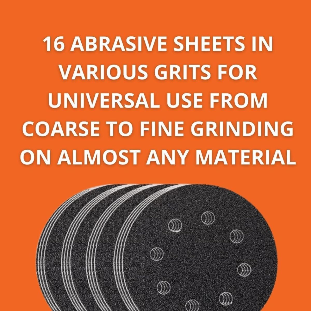 Fein Assorted Sanding Sheet Set | Hook & Loop Attachment, Coarse to Fine Grit, Multi-Material Use, Unperforated, 16-Pack - 63717227010