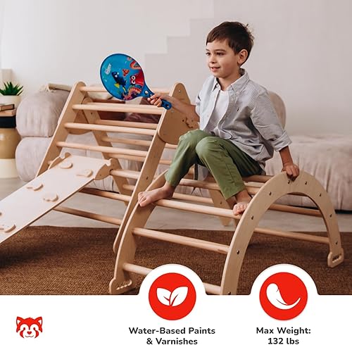 Miniatura 3 de Wood And Hearts Juego de Triángulos de Tres Piezas Juguetes de Madera Triángulo de Escalada Montessori Juguetes de Escalada para Niños Pequeños