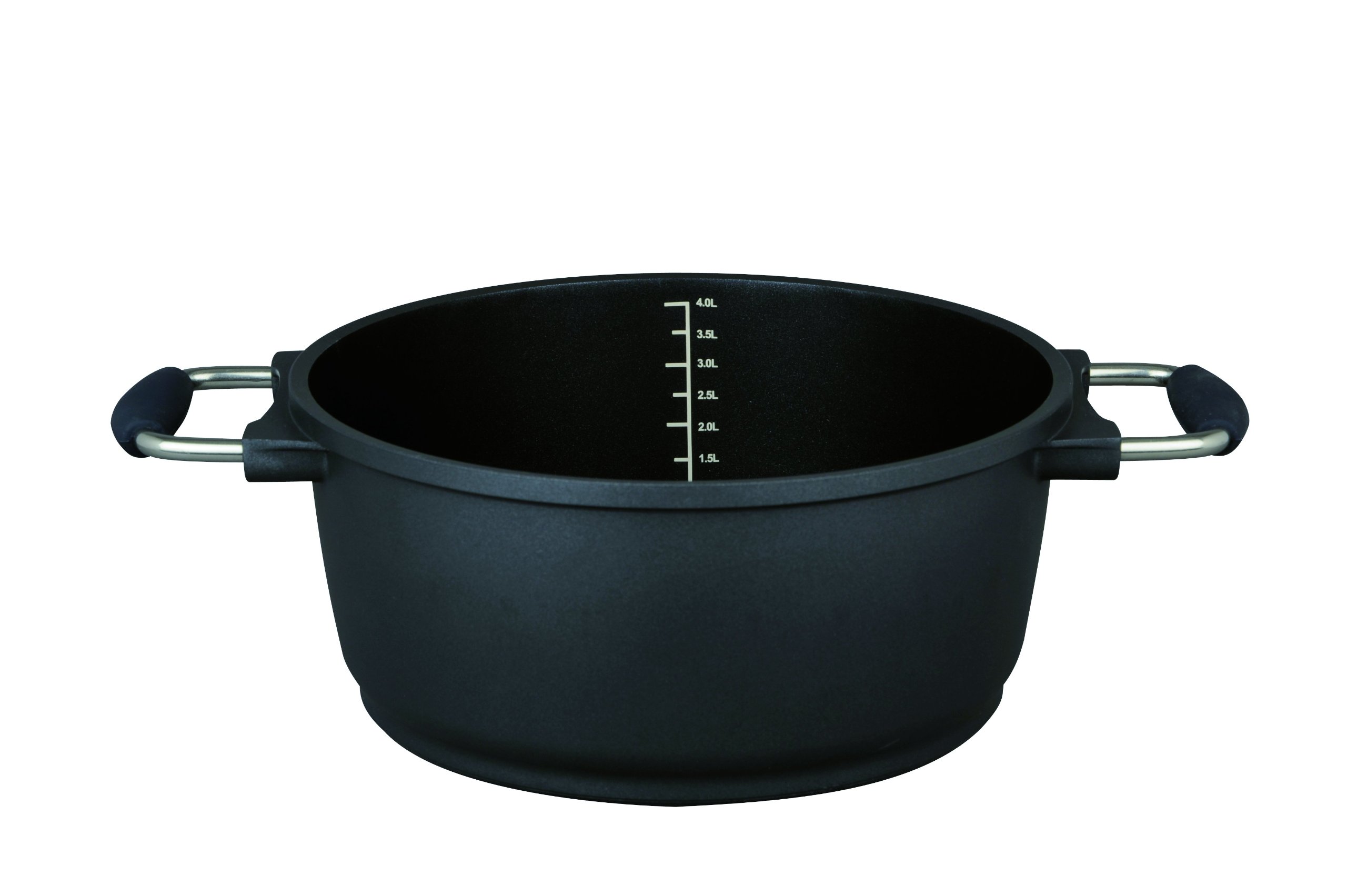 GSW Stahlwaren GmbH Cast Aluminium Cooking Pot, Black, 24 x 11 cm, 4.2 Litre