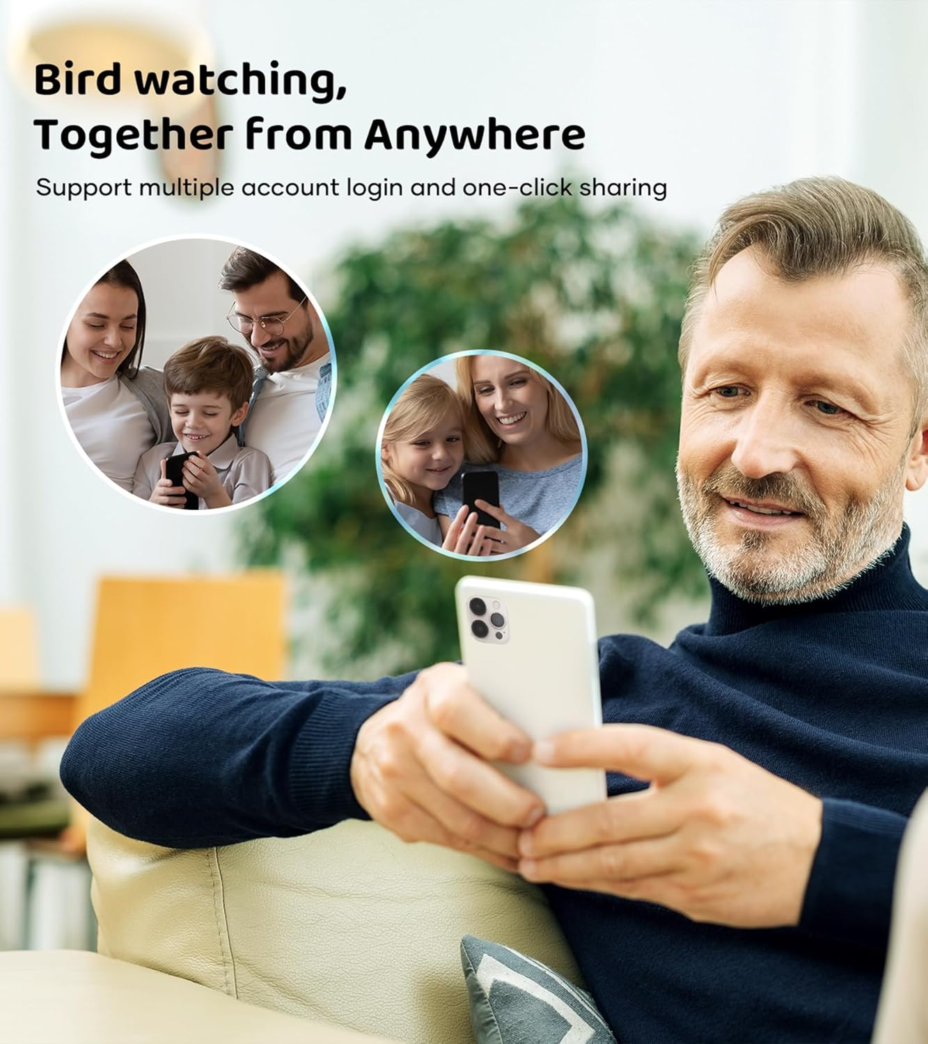 Smart Bird Feeder with Camera - 2.5K HD Night Vision Bird Feeder with Camera Solar Powered, Free AI Identify Auto Video 170° Live View Birds Feeders for Birds Lovers Outdoors(Blue)