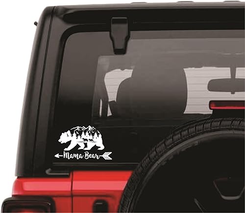 Calcomanía de mamá oso y 2 cachorros – coche, portátil, taza, oso de la naturaleza, oso de montaña