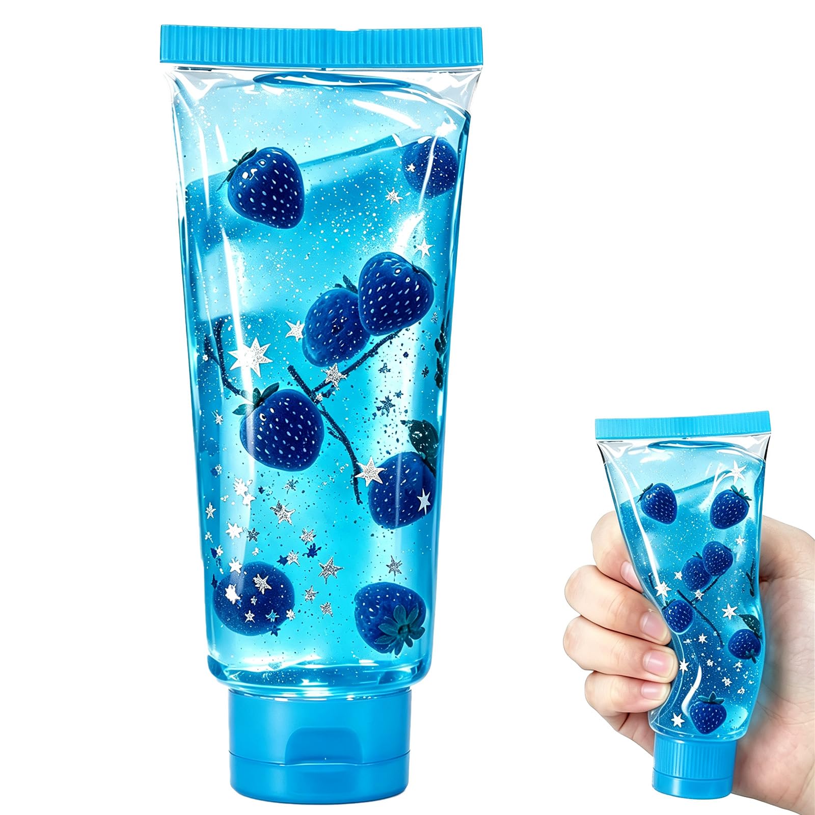 Strawberry Toothpaste Squishy, Fruit Chunk Filled Squeeze Fidget Toys