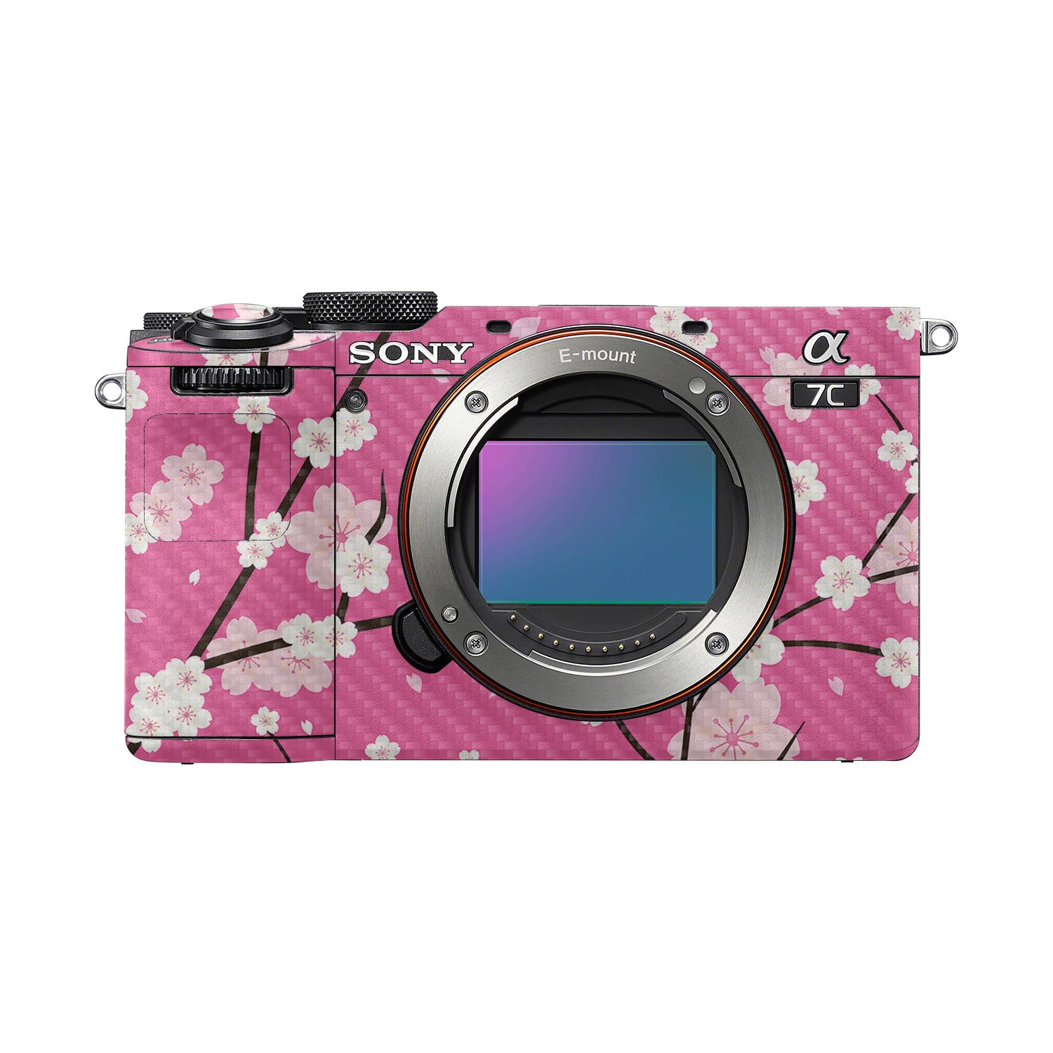 Carbon Fiber Camera Skin Compatible with Sony A7C Mark II (2023) - Sakura Pink - Premium 3M Vinyl Protective Wrap Decal Cover - Easy to Apply | Crafted in the USA by MightySkins