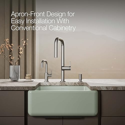 Vista 354 de Kohler Fregadero de la granja Kohler Whitehaven, Frente al delantal altos, K-6489-0, Blanco