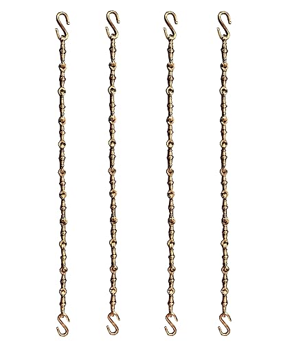Kaushalendra Brass Swing Chain Link Set - Four Lines of 7.5 Feet Each, Total 30 Feet (Gold)
