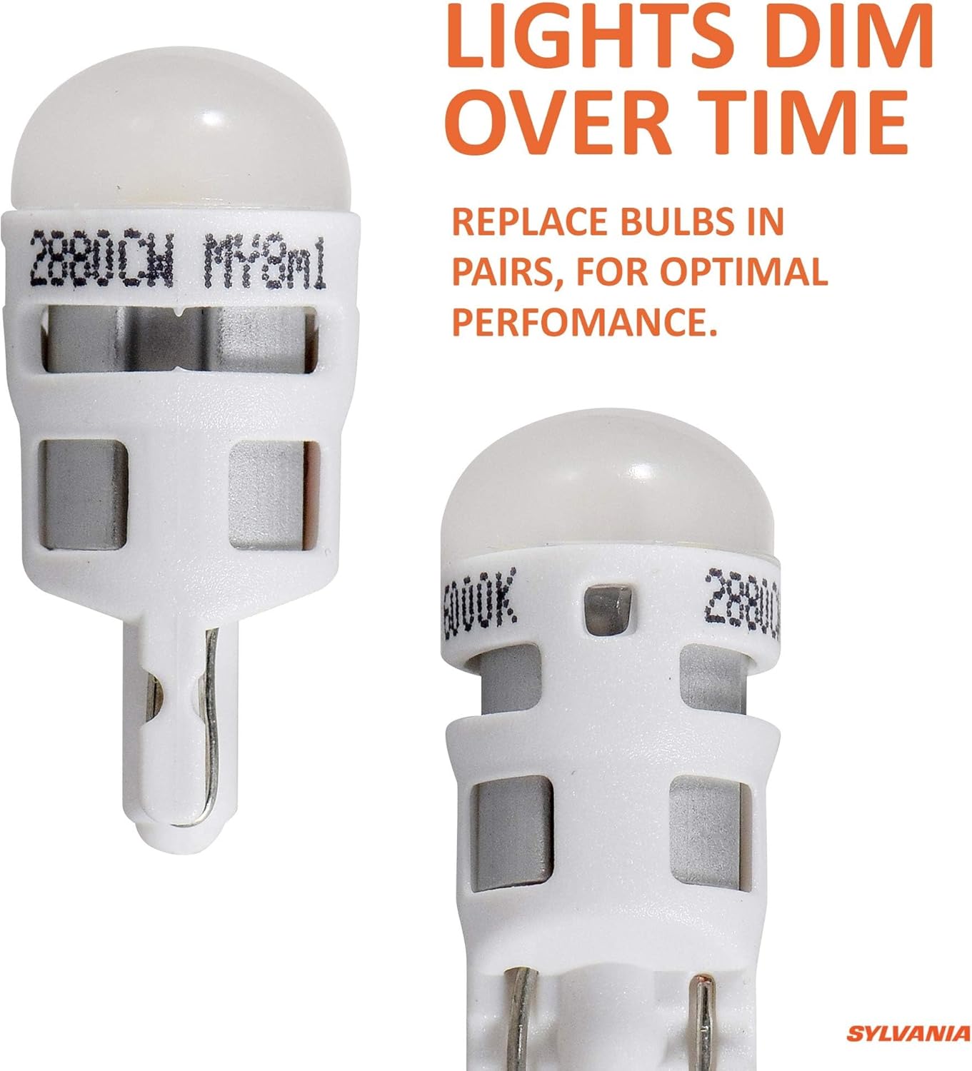 SYLVANIA ZEVO 168 T10 W5W White LED Bulb, (Contains 2 bulbs)