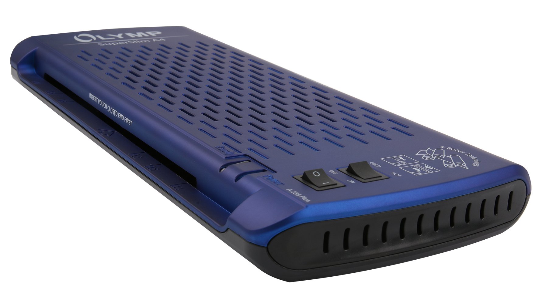 OLYMPIA Laminiergerät A 235 Plus, 4 Rollen A4 Laminator, superflach, blau-metallic