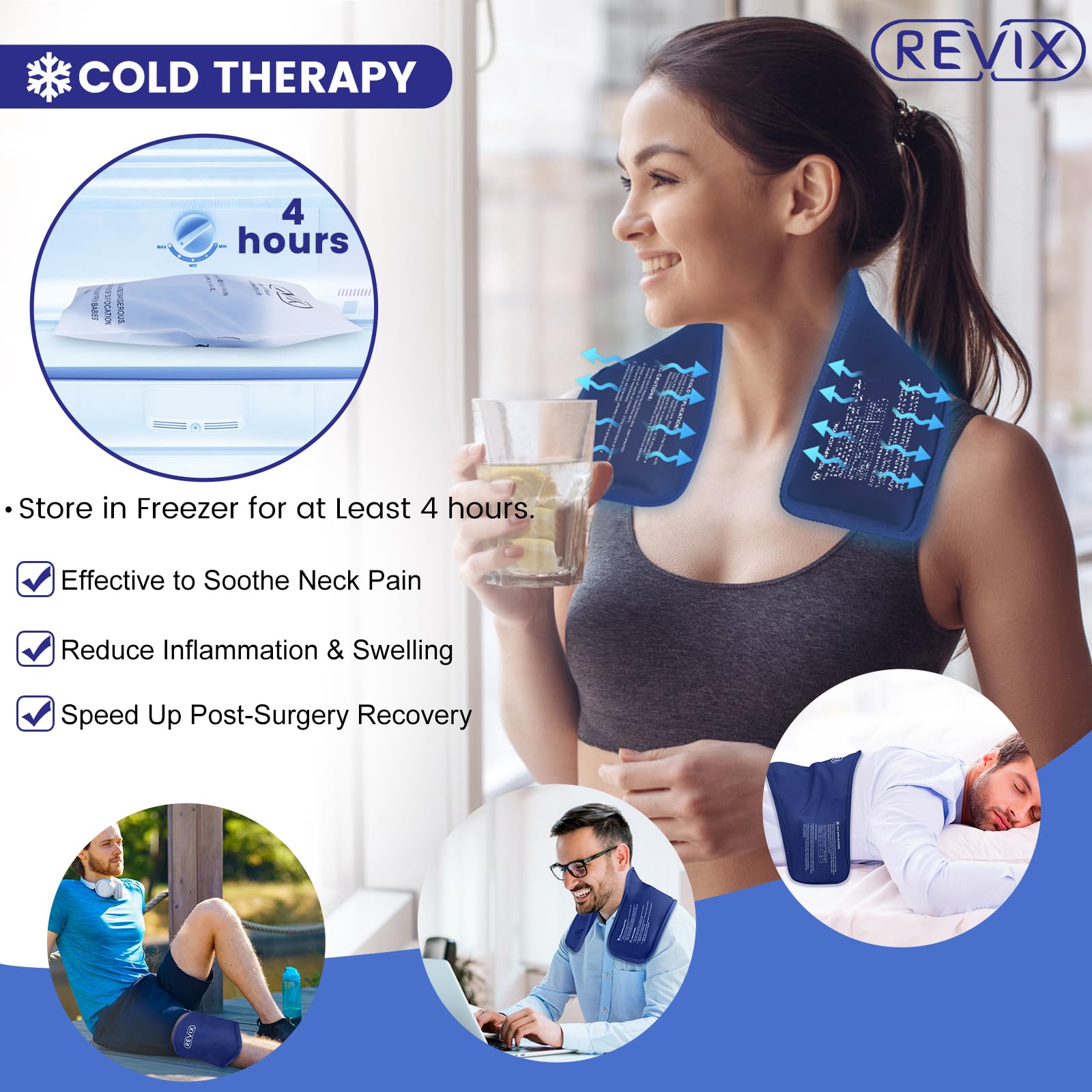 XL Neck Ice Pack For Injuries Reusable, Hot And Cold Pack For Neck And Shoulders
