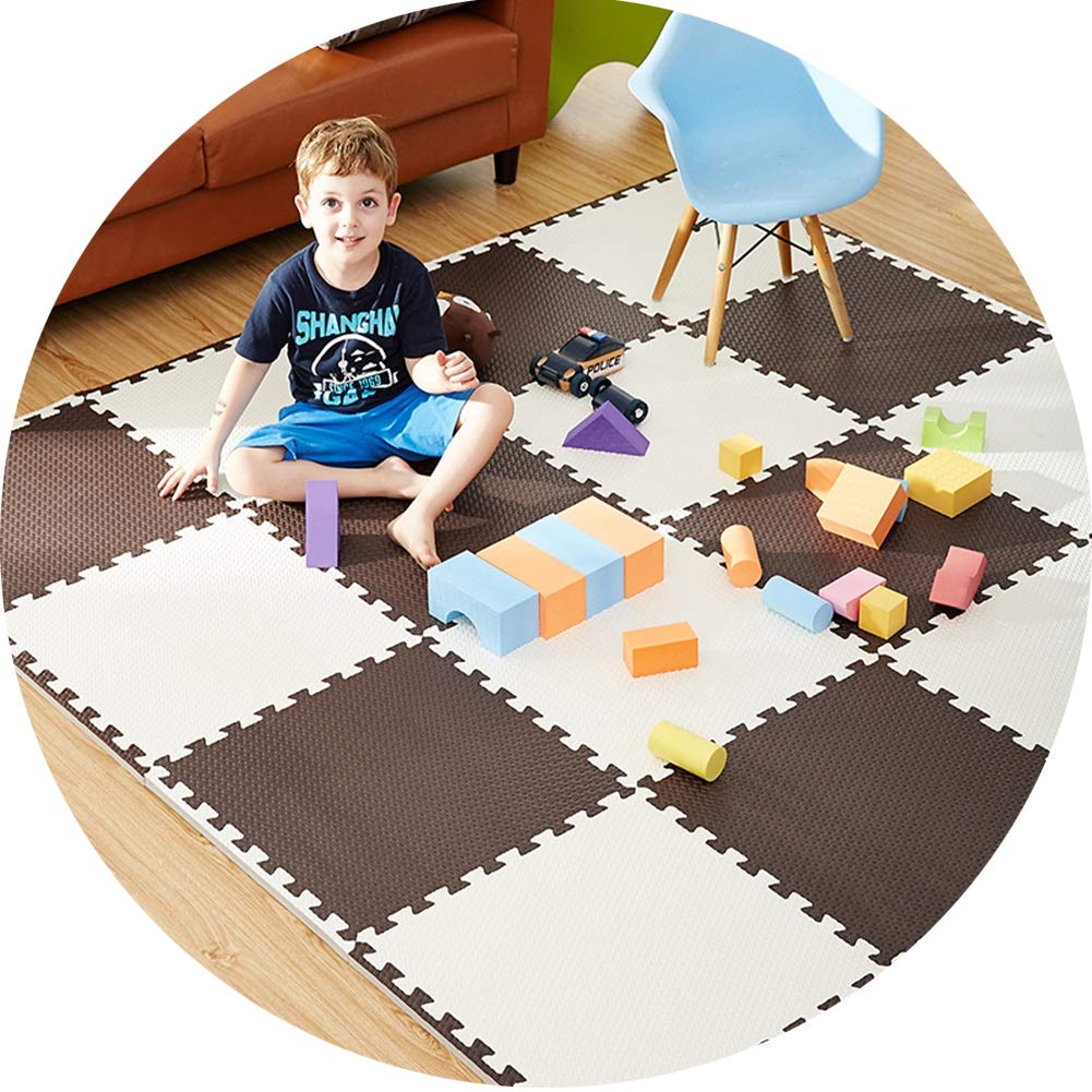 LIQICAI Interlocking Foam Floor Mats Kids Puzzle Exercise Mat 2cm Thick High Density PE Foam, Waterp