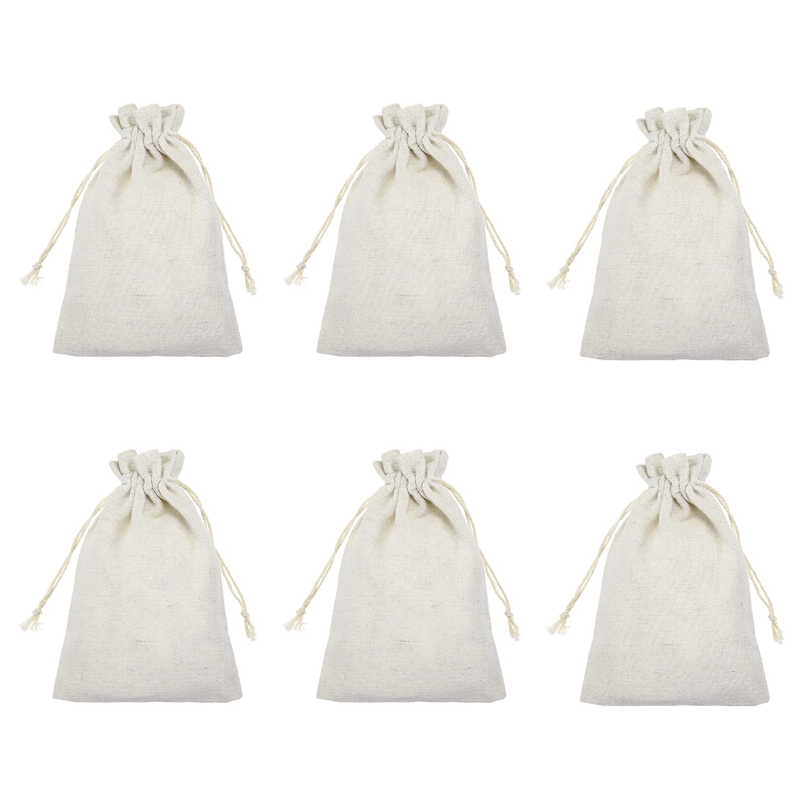 PATIKIL 6Pcs Coin Sacks Bag, 18x13cm Canvas Coin Money Cash Bag Drawstring โ image 1