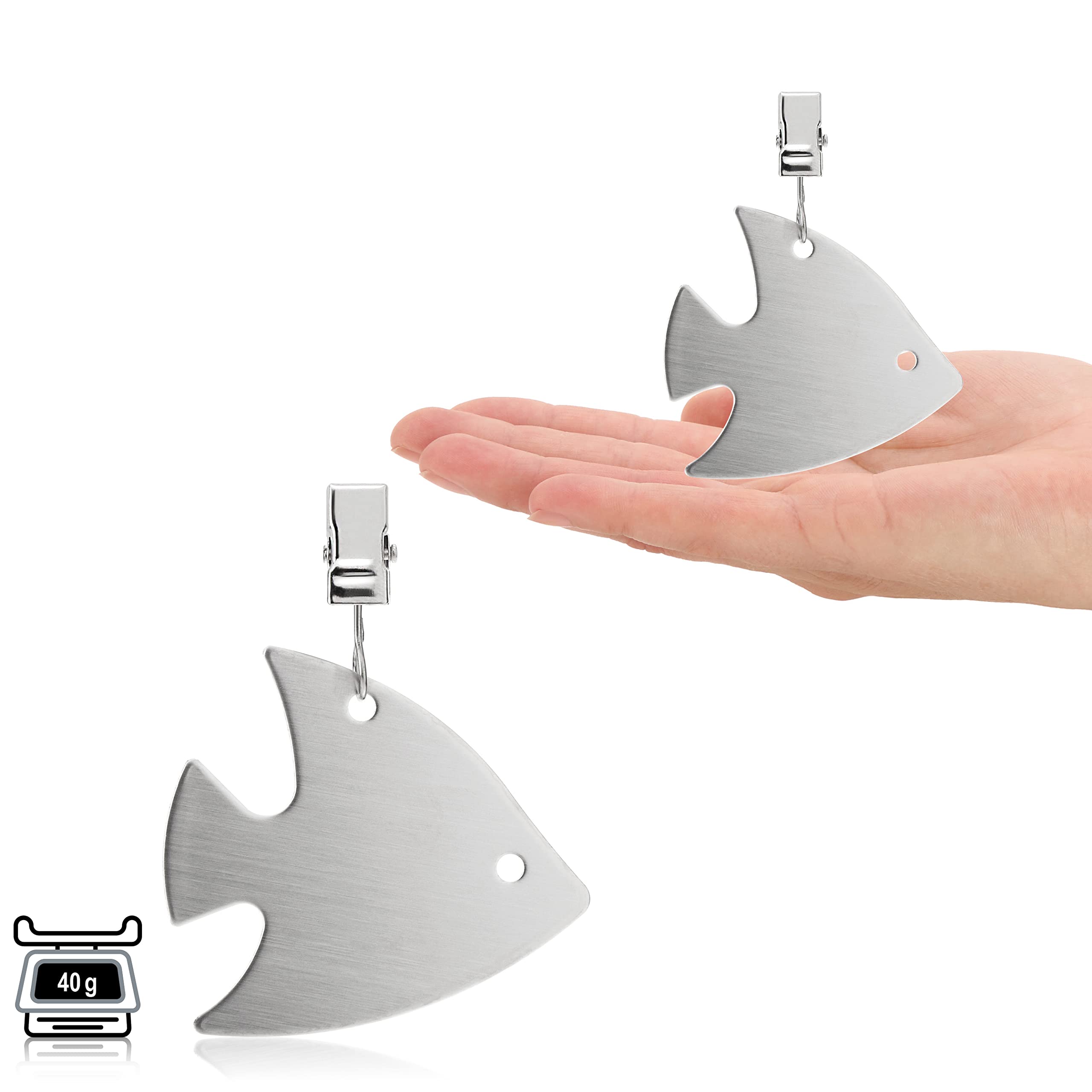 com-four® 8x pesi tovaglia acciaio inox, fermagli pesanti, clip fissaggio tavolo, accessori interno esterno