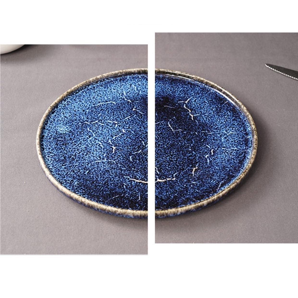 Talerz obiadowy Talerze kuchenne Naczynia Kreatywna zastawa stołowa ceramiczna Gwiaździsty niebieski okrągły talerz Talerz na steki Specjalna restauracja Sushi Przekąski Talerz na makaron Talerze obi