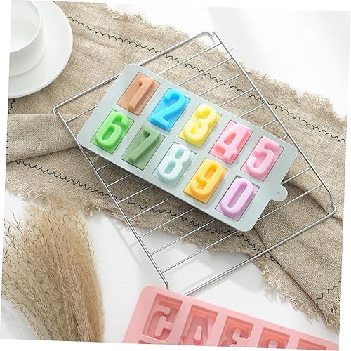 Miniatura 8 de PRETYZOOM 3pcs Soap Mold Ice Cube Mold Ice Cube Tray Silicone Tray Mold Number Chocolate Mold Chocolate Silicone Molds 0-9 Baking Mold Molde De Para