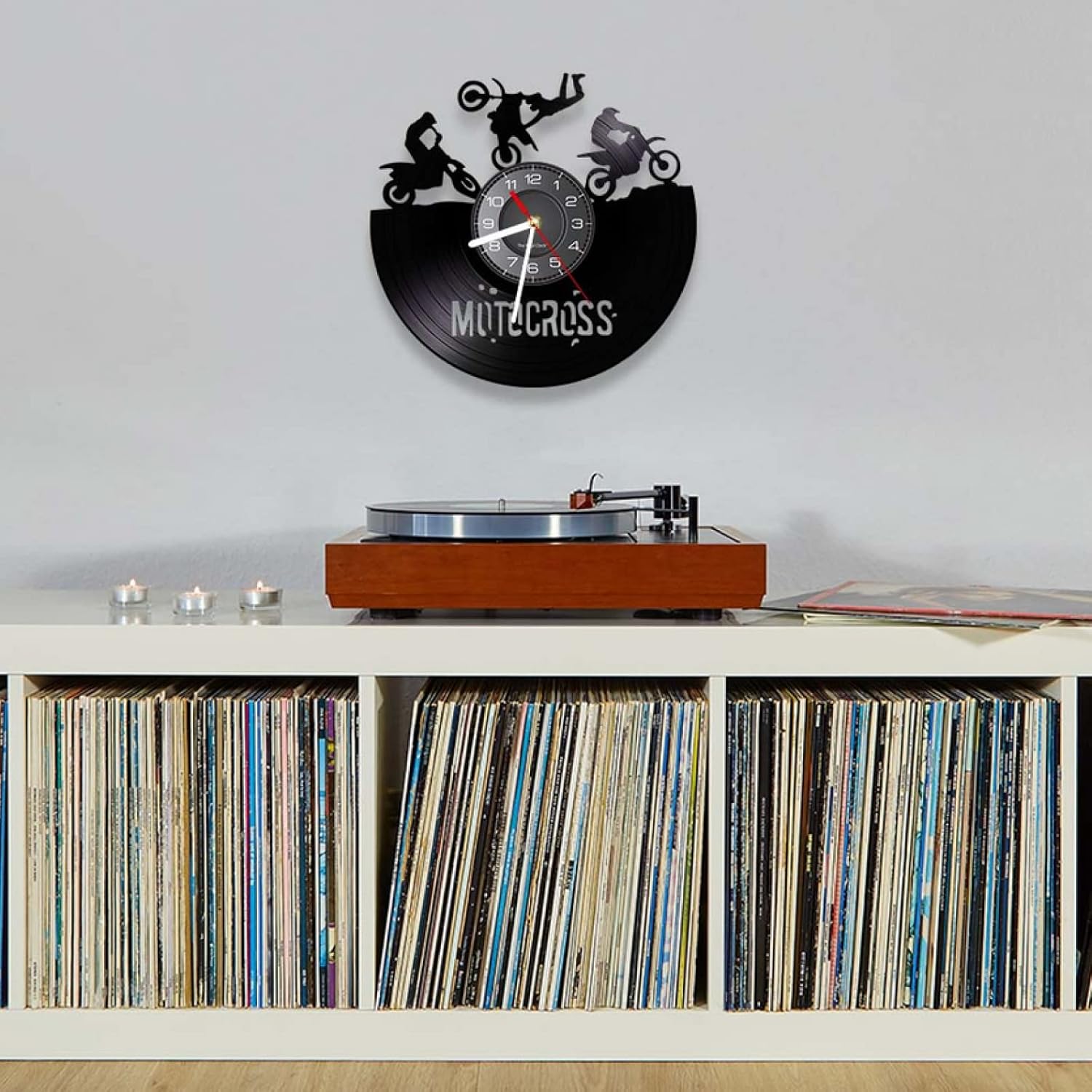 Vinyl Wall Decor 12 inch Wall Clock Freestyle Motorcycle Vinyl Record Clock Dirt Bike Home Decor Wall Watch Racing Artwork Crafts