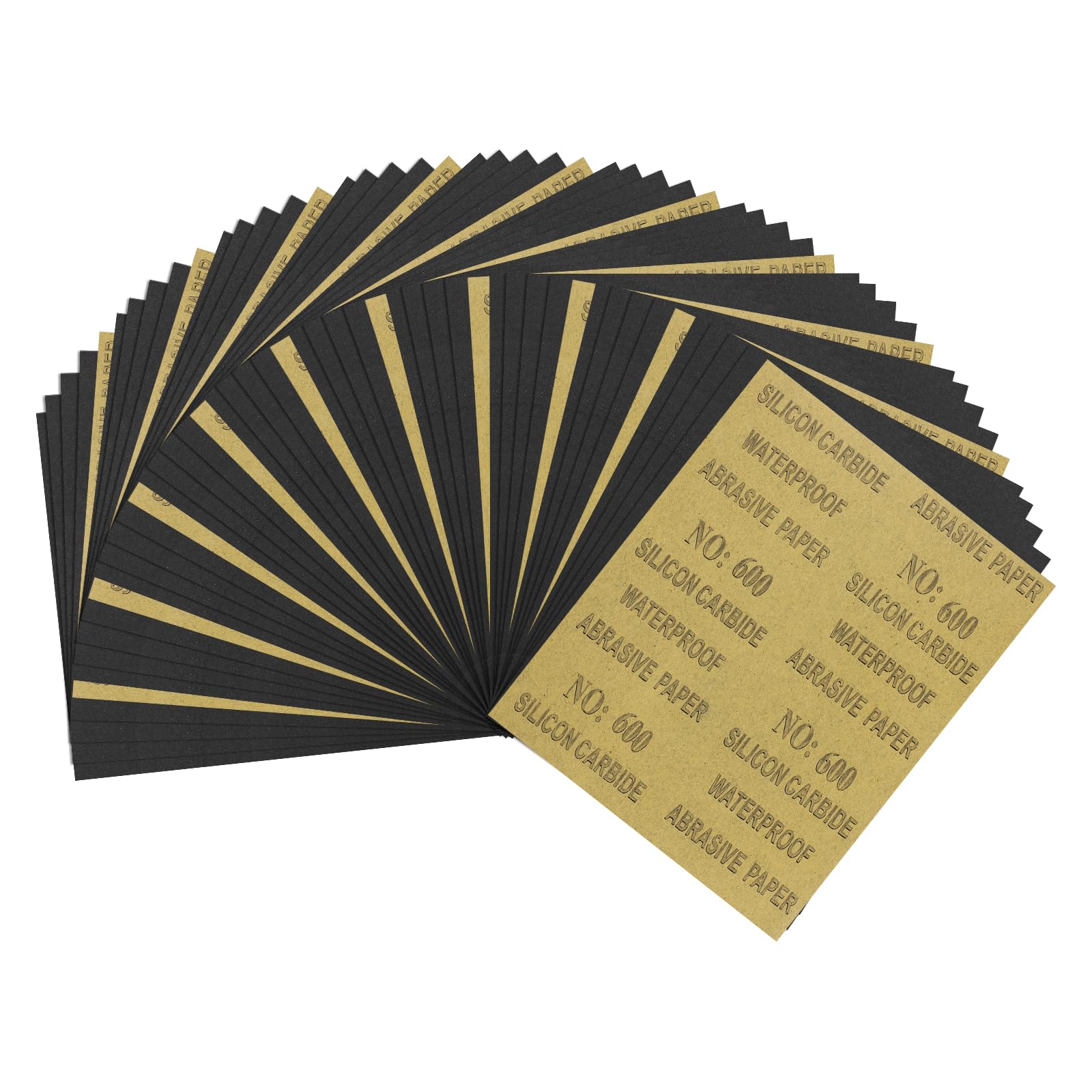 Kozelo 50pcs Sand Papers - [9 x 11 Inch x 600 Grits] Sandpaper Sheets for Metal Auto Wood Polishing and Scratches Removing, Silicon Carbide Abrasive