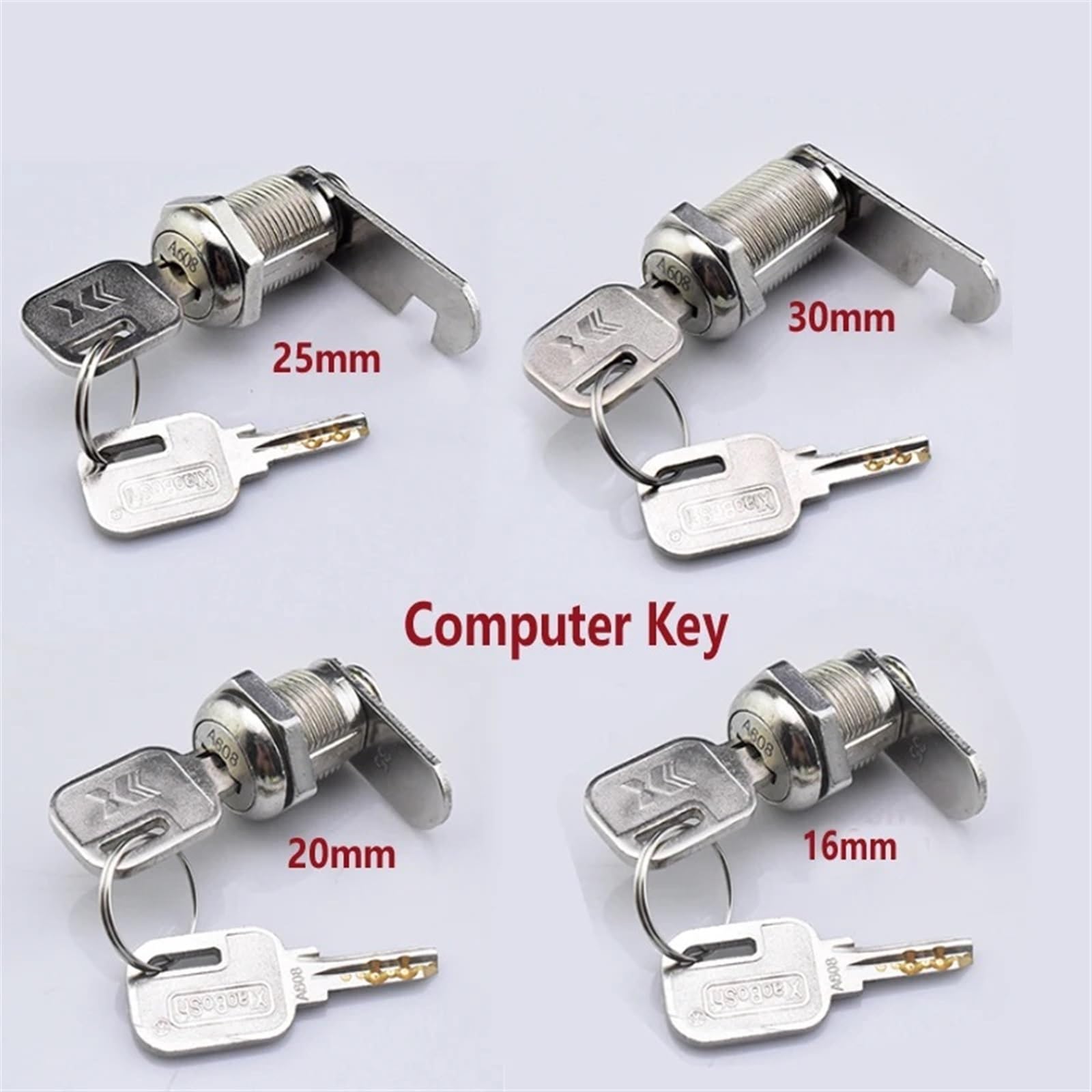 Cerradura de leva for herramientas o caja de efectivo, cajero automático, armario de gimnasio, puerta corredera, taquilla escolar, cajón de oficina, Hardware de seguridad DIY, 1 Uds.(Key Alike 20mm)