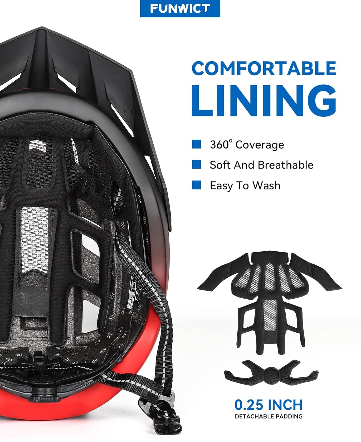 Adult Bike Helmet with Visor and Goggles for Men Women Mountain Road Bicycle Helmet Rechargeable Rear Light Cycling Helmet - Image 7