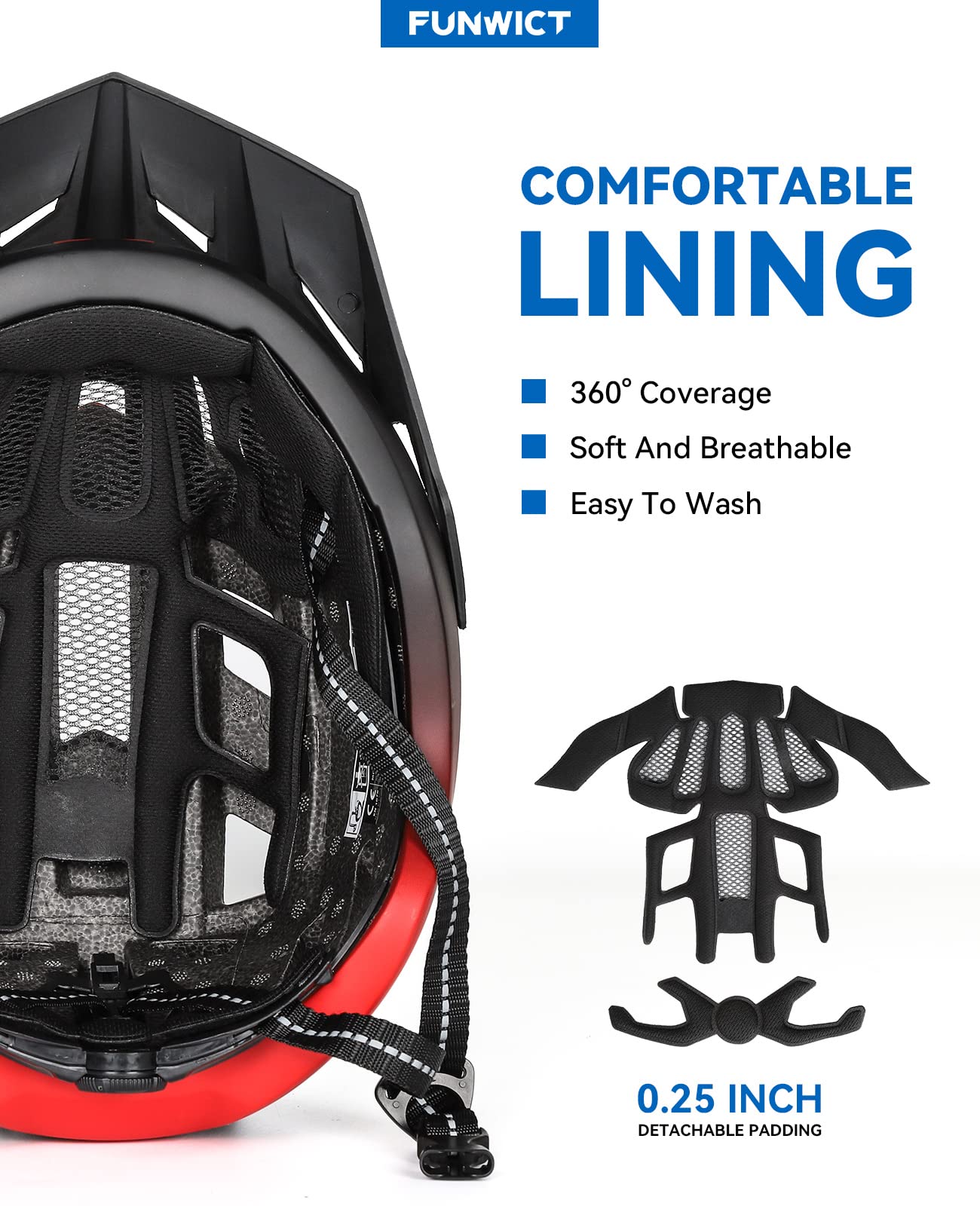 Casco Bicicleta para Ciclismo de Montaña Casco MTB Adulto con Visera y Gafas Desmontables Casco Ciclismo para Hombre Mujer de Tamaño 57-62cm (L: 57-61 cm, Negro y Rojo)