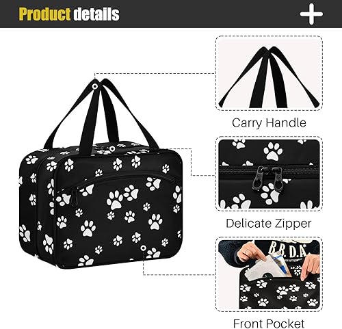 Miniatura 3 de Neceser de viaje de pata de perrito negro multifunción para cosméticos, bolsas de maquillaje colgantes, bolsa de ducha organizadora para mujeres y