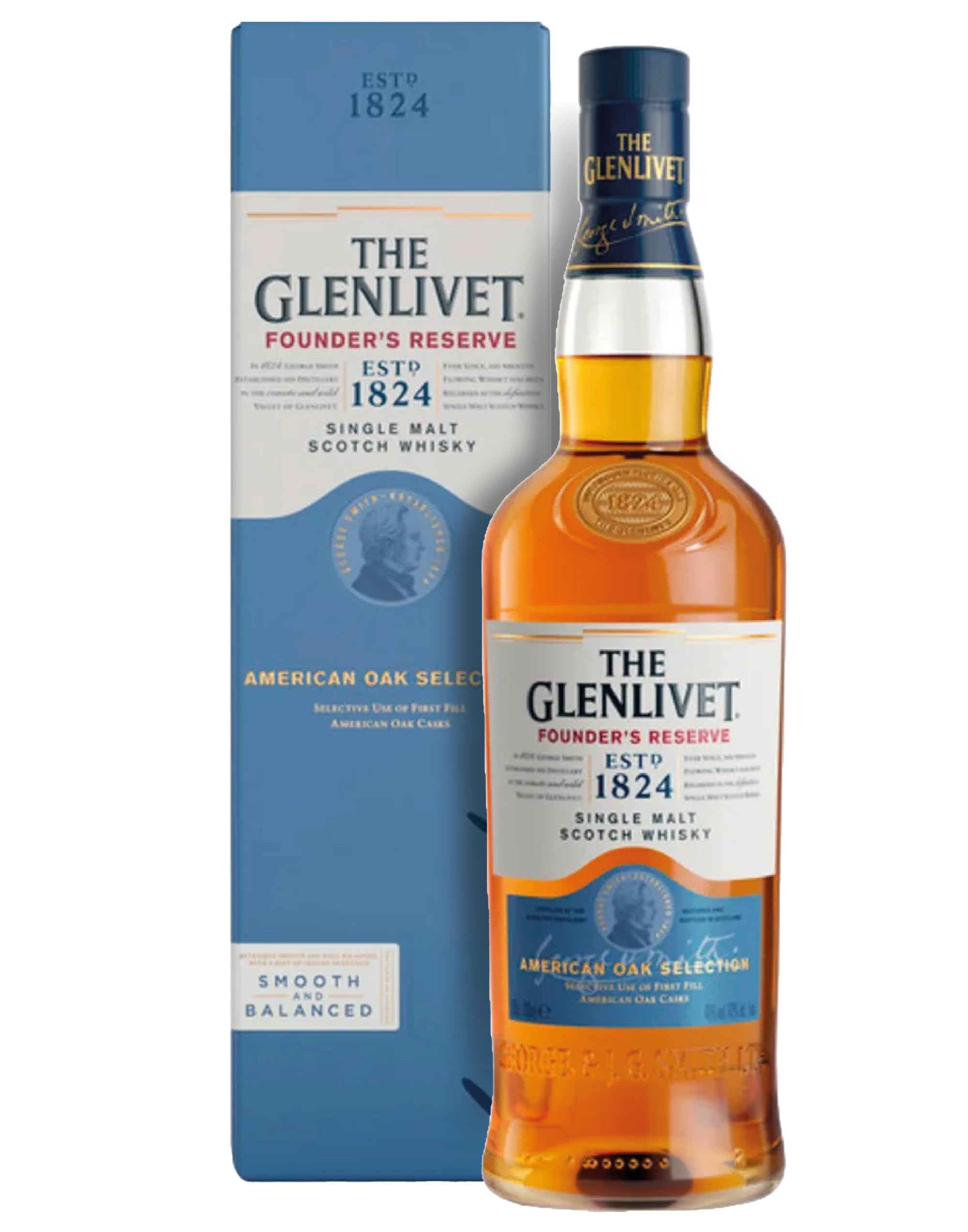 Glenlivet Founder's Reserve Single Malt Scotch Whisky – Schottischer Single Malt Whisky aus der Speyside Region – 1 x 0,7 l