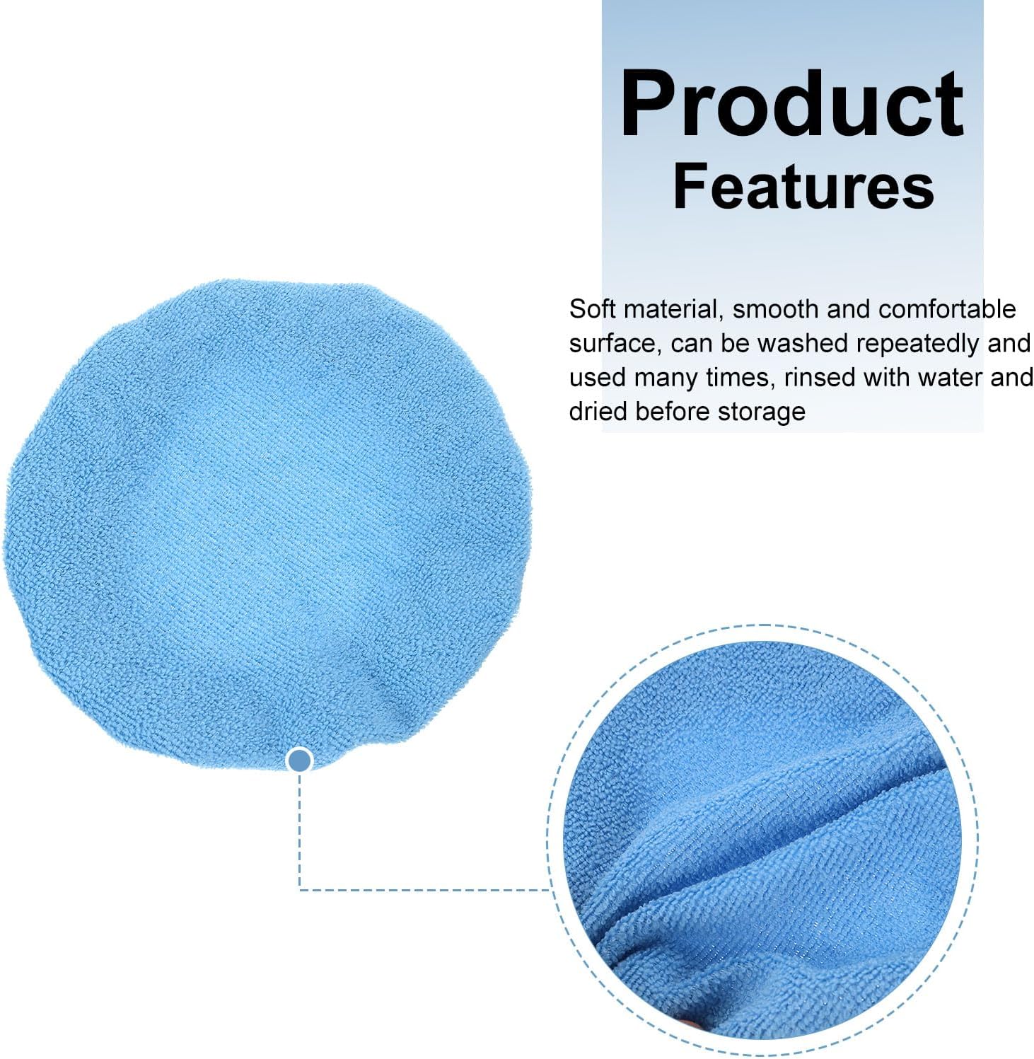 HARFINGTON 10pcs Car Polisher Bonnet Buffing Pad Micro-Fiber Polishing Buffing Pad Cover for 9"-10" Car Buffer Bonnets Polisher, Light Blue